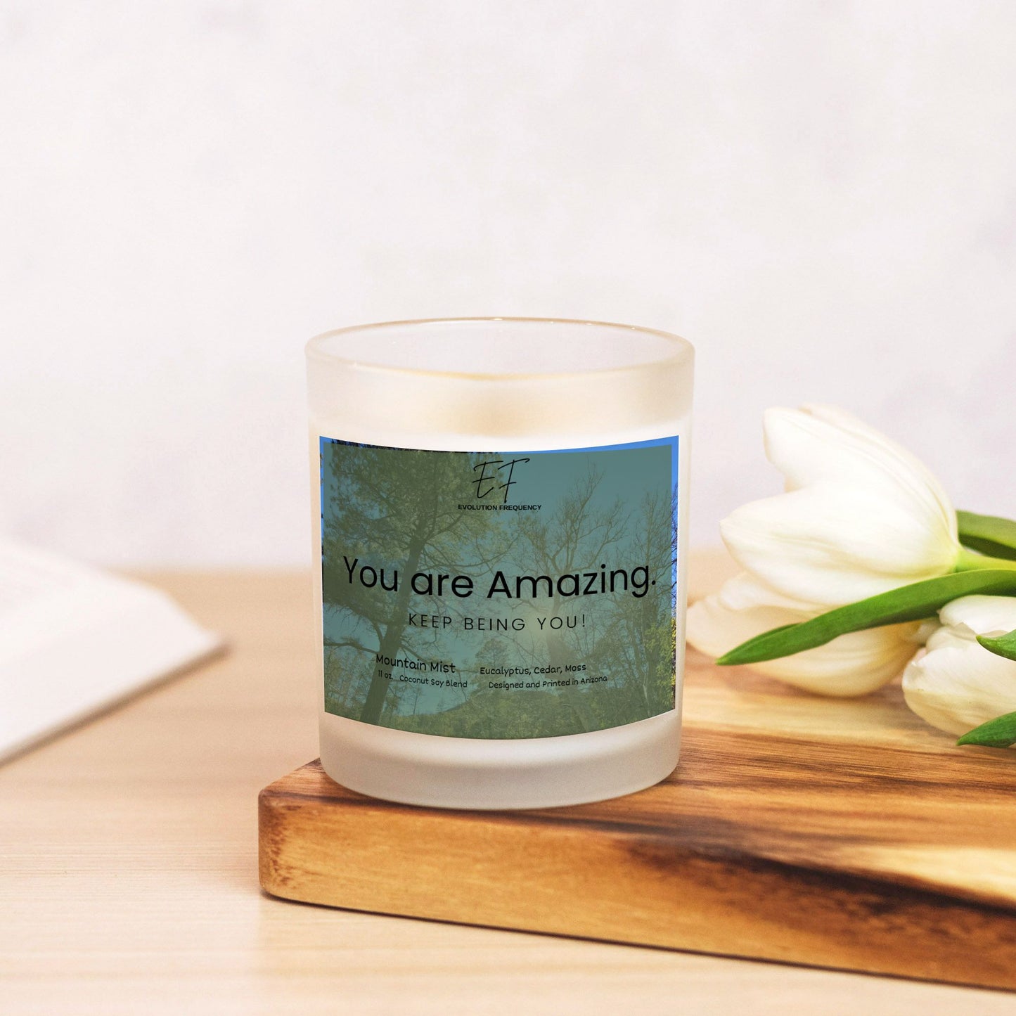 Mountain Mist - Luxury Candle Frosted Glass (Hand Poured 11 oz)