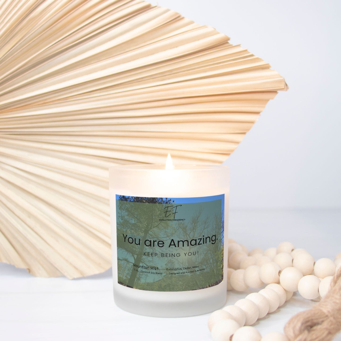 Mountain Mist - Luxury Candle Frosted Glass (Hand Poured 11 oz)