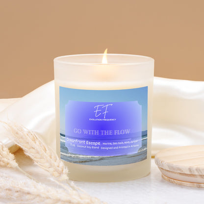 Oceanfront Escape - Luxury Candle Frosted Glass (Hand Poured 11 oz)